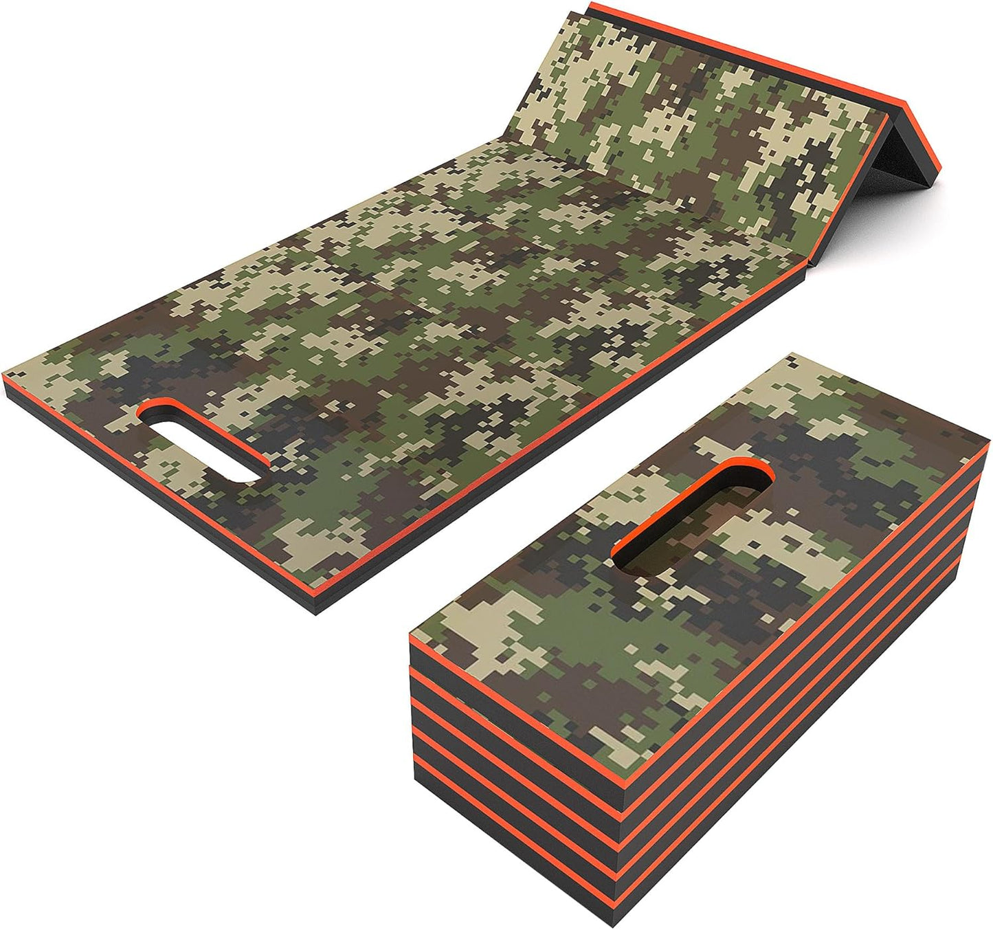 Foldable EVA Utility Mat with Handle, Heavy Duty Mechanic Mat for Kneeling, Workouts, Garages, Gardening, Camping, Picnics, Outdoor Adventures and Home Gyms, Red
