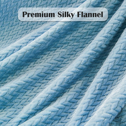 NEWCOSPLAY Super Soft Throw Blanket Light Purple Premium Silky Flannel Fleece Leaves Pattern Lightweight Bed Blanket All Season Use (Light Purple, Throw(50"x60")) - Colors A