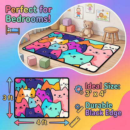 Black Girl Area Rug for Bedroom African American Rugs for Room Princess Carpet Kids Rugs for Bedroom African Girls Carpet for Living Room Teen Girls Yoga Mats, Pink, 4'×5'