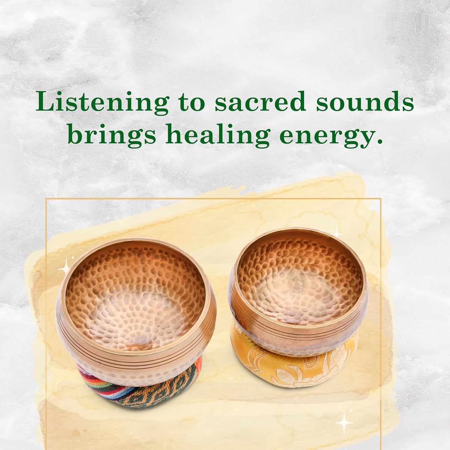 Tibetan Singing Bowl Set - Authentic Cuencos Tibetanos for Sound Healing, Meditation & Chakra Balancing - Includes Cushion, Mallet-Unique Spiritual Gifts for Women and Men (7 Chakra Hand Hammered Set)
