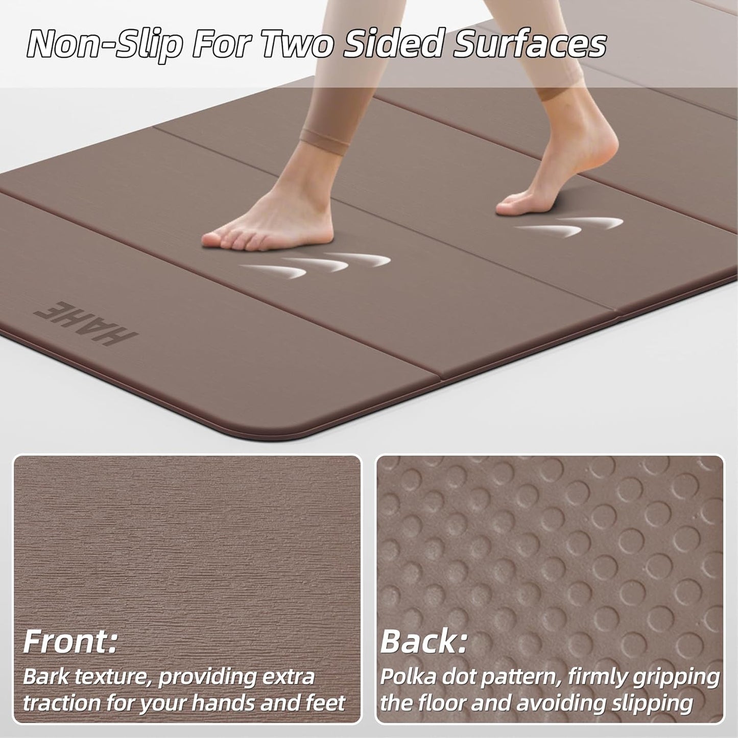Foldable Yoga Mat,74"Lx32"Wx1/3"Thick,Folding Exercise Mat,Non-slip Wide Pilates Mats for Home Workout/Travel, Portable Yoga Mat Thick for Yoga/Pilates/Camping/Floor Exercises