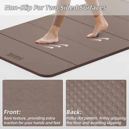 Foldable Yoga Mat,74"Lx32"Wx1/3"Thick,Folding Exercise Mat,Non-slip Wide Pilates Mats for Home Workout/Travel, Portable Yoga Mat Thick for Yoga/Pilates/Camping/Floor Exercises