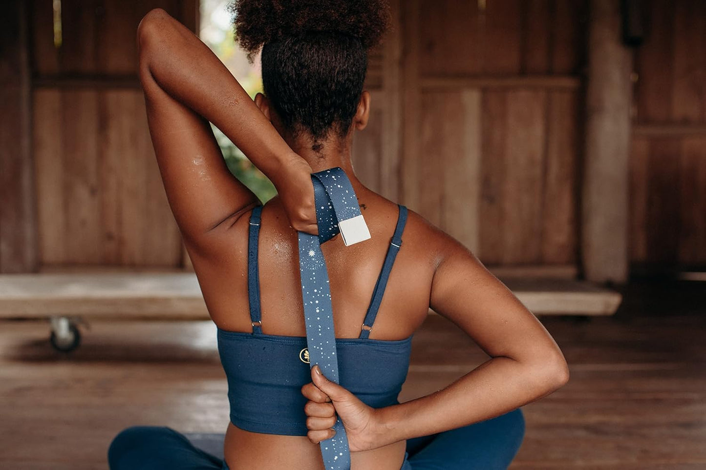 yogadesignlab | The Yoga Strap | Luxurious, Extra Long, Super Soft, Eco Printed | Studio Quality, Adjustable | Safely Stretch Further and Hold Longer | 8 ft Long