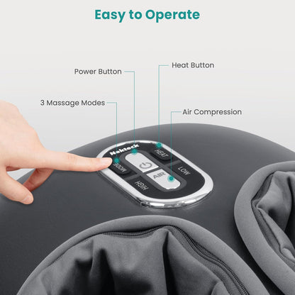 Nekteck Shiatsu Foot Massager with Heat [2026 Upgraded], 3 Modes Deep Kneading Therapy Air Compression, Feet Massage for Plantar Fasciitis, Relaxation Gifts for Men Women Mom Dad Birthday Father's Day