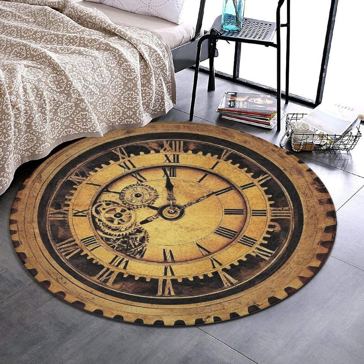 Room Sofa Yoga Soft Round Carpet, Home Decor Non Slip Kitchen Office Circle Rug, Machine Washable Modern Round Area Rug Beach Turtles, 60inch
