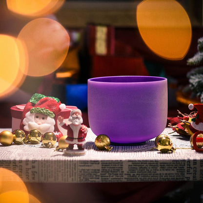 TOPFUND Pink Purple F Note Crystal Singing Bowl Heart Chakra 8 inch with Suede Mallet