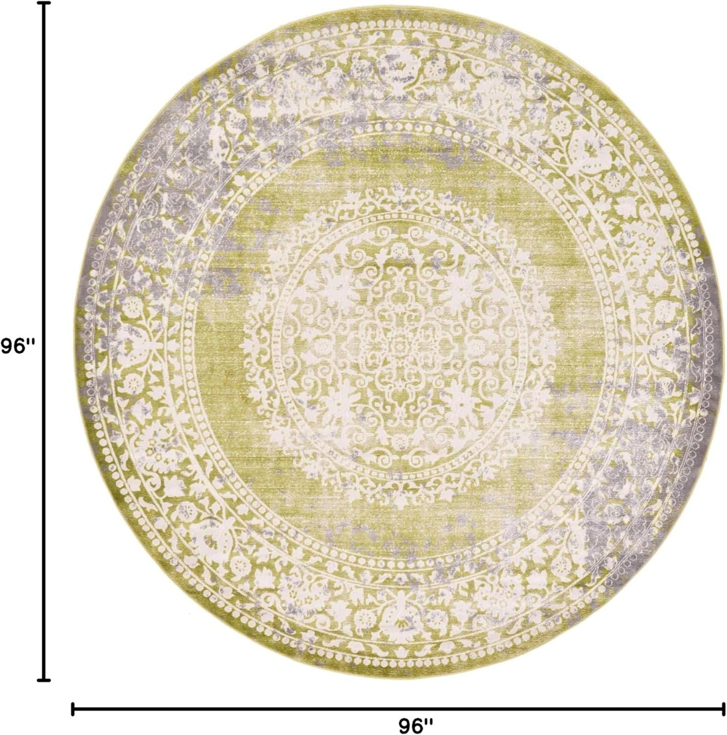 Unique Loom New Classical Collection Area Rug - Olwen (4'Round, Purple/ Gray)