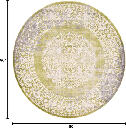 Unique Loom New Classical Collection Area Rug - Olwen (4'Round, Purple/ Gray)