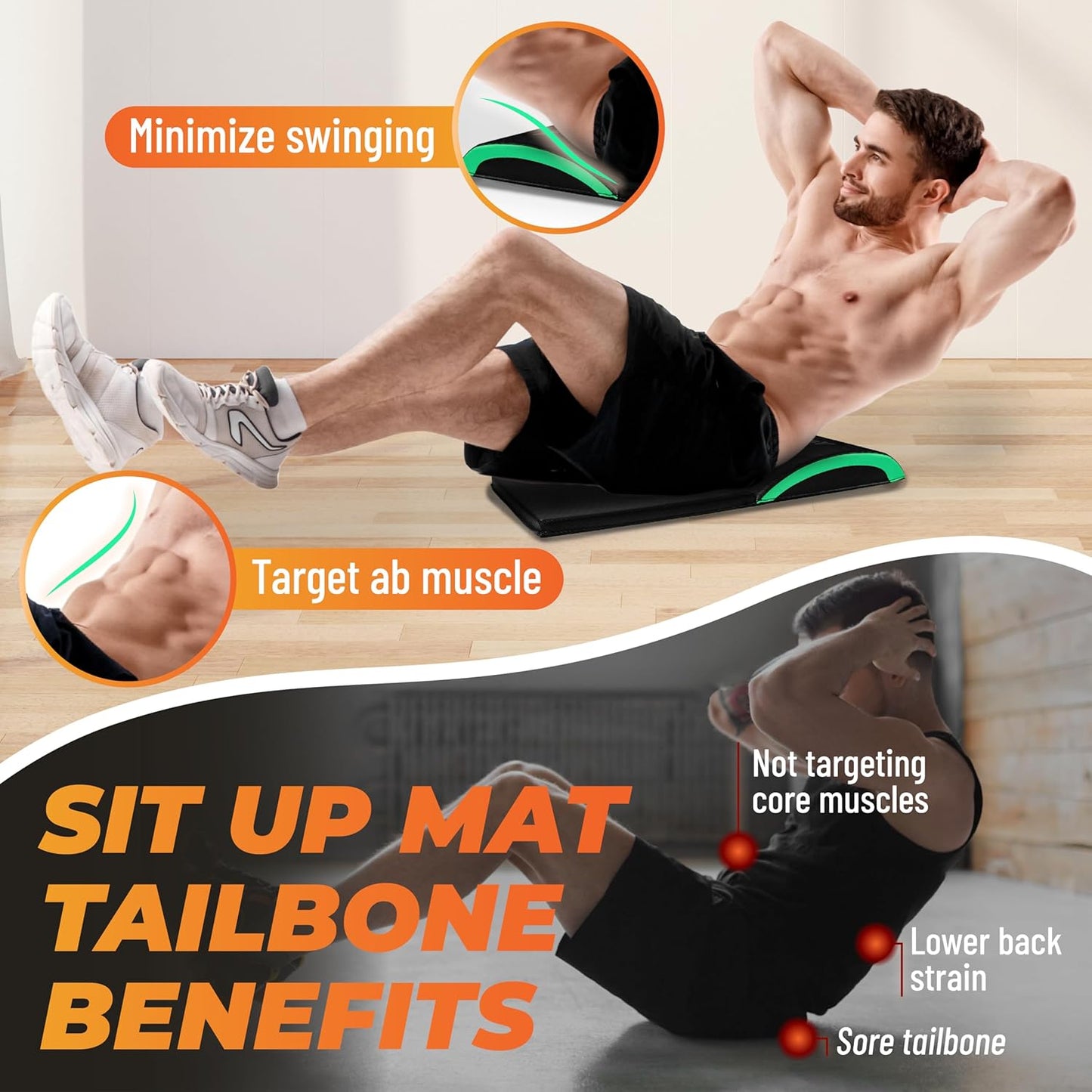 Yes4All Abdominal Exercise Pads, Foldable Ab Workout Equipment for Home Gym Core Training & Back Stretching, Sit Up Mat for Floor Exercises