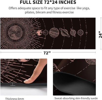 nuveti Yoga Mat Print Extra Thick TPE Non Slip Fitness Exercise Mat with Carrying Bag,72"x24" Extra Thick 6MM Exercise & Workout Mat for Yoga, Pilates Fitness and Floor Exercises - Colors B
