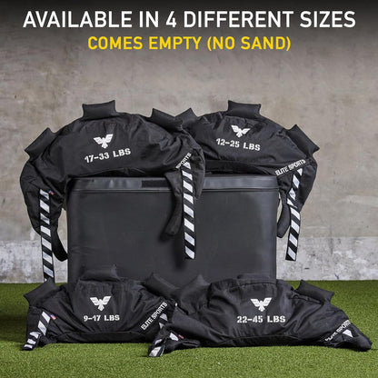 Elite Sports Bulgarian Canvas Bag, Fitness Canvas MMA Gym Cross Workout Training Sandbag 17, 25, 33, 45 lbs (UNFILLED)