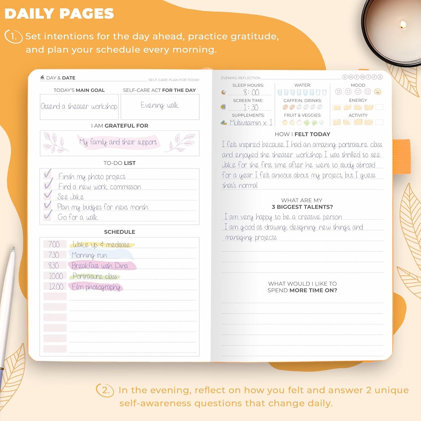 Clever Fox Self-Care Journal – Daily Reflection Notebook – Mental Health & Personal Development Planner, Meditation & Mood Log, A5 (Turquoise)