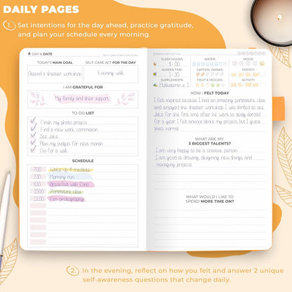 Clever Fox Self-Care Journal – Daily Reflection Notebook – Mental Health & Personal Development Planner, Meditation & Mood Log, A5 (Turquoise)