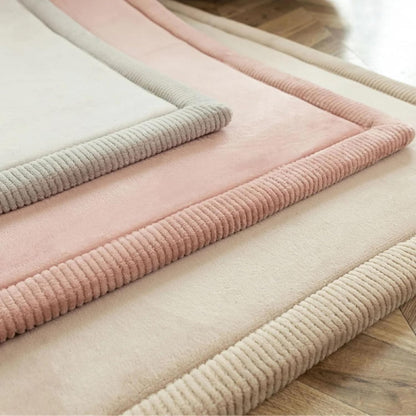 Hakuna Matte CloudSoft Mat for Floor 60" x 80" Beige – Coral Velvet Memory Foam Rug – Non-Slip, Water-Resistant