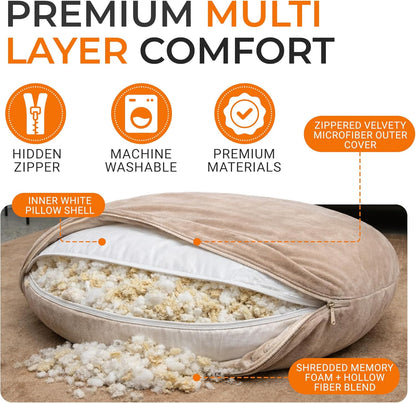Cheer Collection Meditation Cushion - Ergonomic Floor Pillow, Yoga Pillow with Buckwheat Filling, Zafu Meditation Cushion, Comfort & Meditation Posture Support