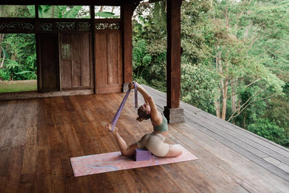yogadesignlab | The Yoga Strap | Luxurious, Extra Long, Super Soft, Eco Printed | Studio Quality, Adjustable | Safely Stretch Further and Hold Longer | 8 ft Long