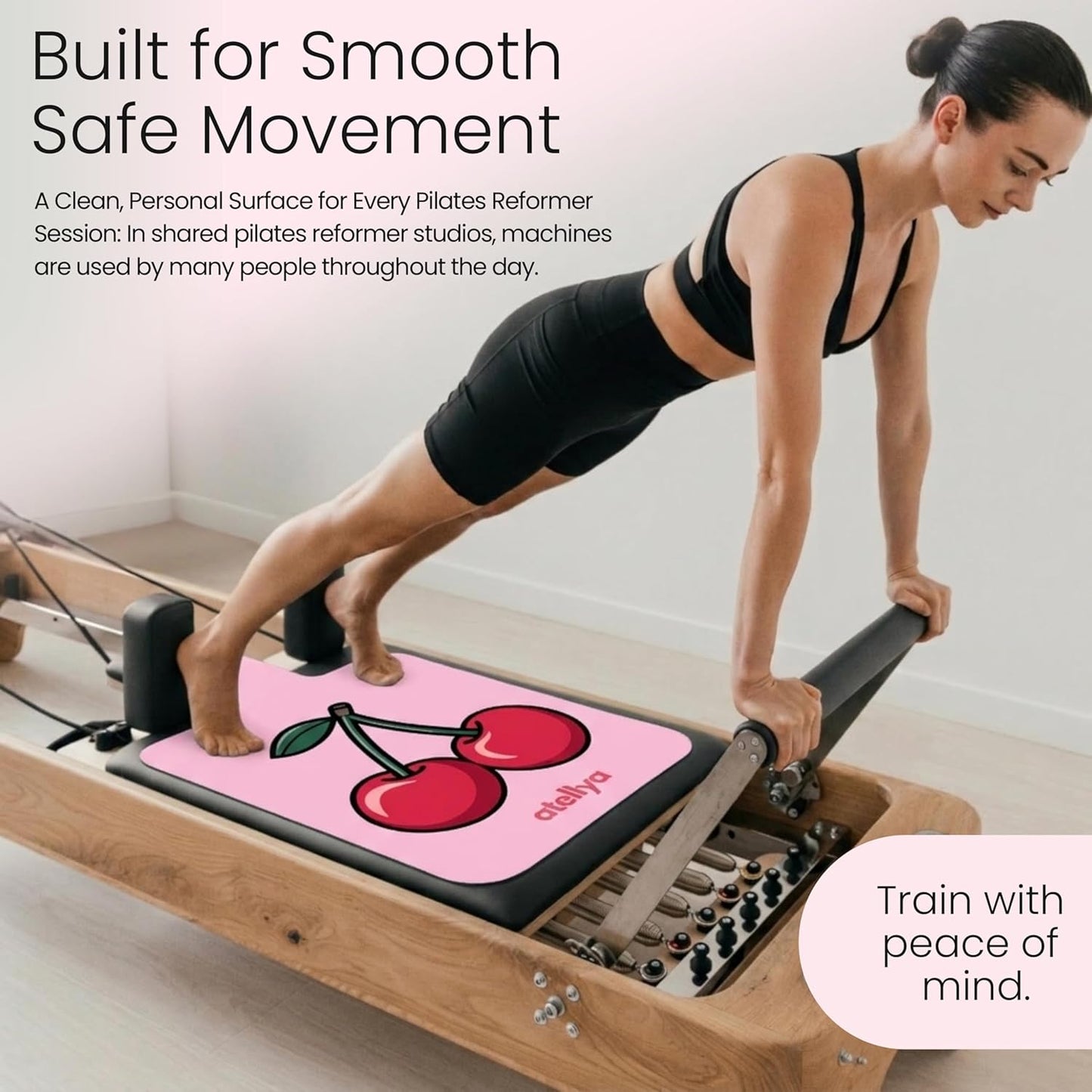 Pilates Reformer Mat Non Slip – Washable Reformer Mat Cover with Grip Socks & Mesh Bag, Sweat Absorbing Pilates Reformer Towel for Studio & Home Use