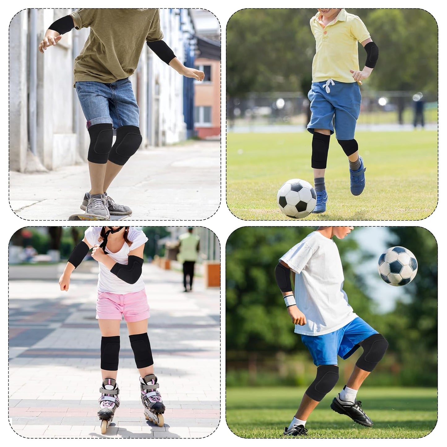 obmwang Volleyball Knee Pads and Volleyball Arm Pads Set for Kids Youth Volleyball Yoga Dance Football Basketball Running, Meduim