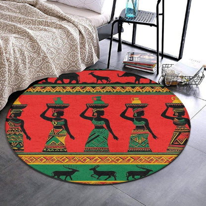 Machine Washable Modern Round Area Rug, Room Sofa Yoga Soft Round Carpet, Home Decor Non Slip Kitchen Office Circle Rug Union Jack Flag UK Mandala Art, 60inch