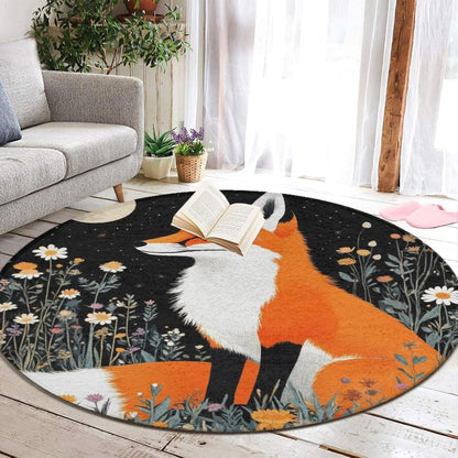 Large Home Decor Mat, Soft Round Yoga Carpet, Non Slip Machine Washable Home Office Circle Rug Gothic Witchy Sun Moon Mushroom Moth