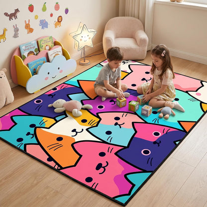 Black Girl Area Rug for Bedroom African American Rugs for Room Princess Carpet Kids Rugs for Bedroom African Girls Carpet for Living Room Teen Girls Yoga Mats, Pink, 4'×5'