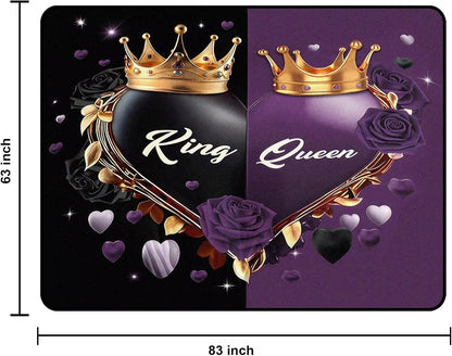 5' X 7' Queen and King Rug Black Grey Area Rugs Dining Living Room Bedroom Kitchen Office Yoga Room Washable Floor Mat Doormats Throw Rug Carpet Room Decor