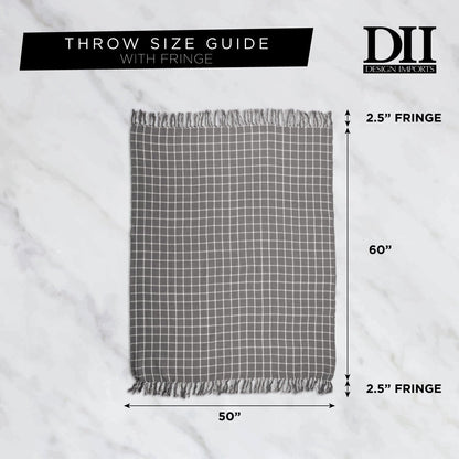 DII Global Diamond Stripe Woven Throw, 50x60-Inch, Mineral