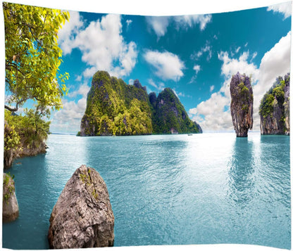 LYFANS Wooden Bridge Water Printing Fabric Tapestry Decorative Wall Art Tablecloth Bed Cover Picnic Carpet Beach Towel Bedroom Dormitory Living Room Multi functional Tapestry 79 x 59 inches