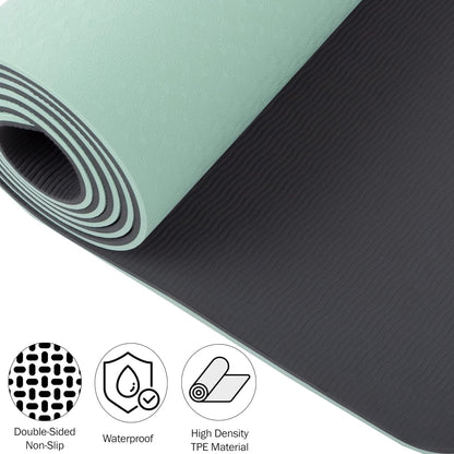 Non-Slip Yoga Mat with Alignment Marks – Lightweight Exercise Mat with Carry Strap for Home Workout or Travel by Wakeman Outdoors