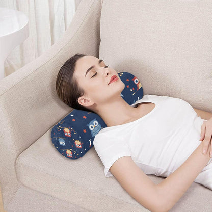 c Neck Roll Pillow Bolster Round Health Memory Foam Long Cervical Cylinder Pillows with Removable Washable Cover for Body Bed Legs Back Yoga - Colors B