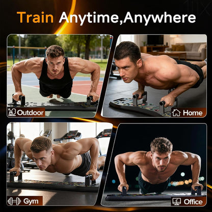 LALAHIGH Push Up Board,36 in 1 Home Gym Equipment with Ab Roller Wheel & Resistance Bands, Portable Foldable Workout Board for Full Body Strength Training Men Women,Gift for Boyfriend