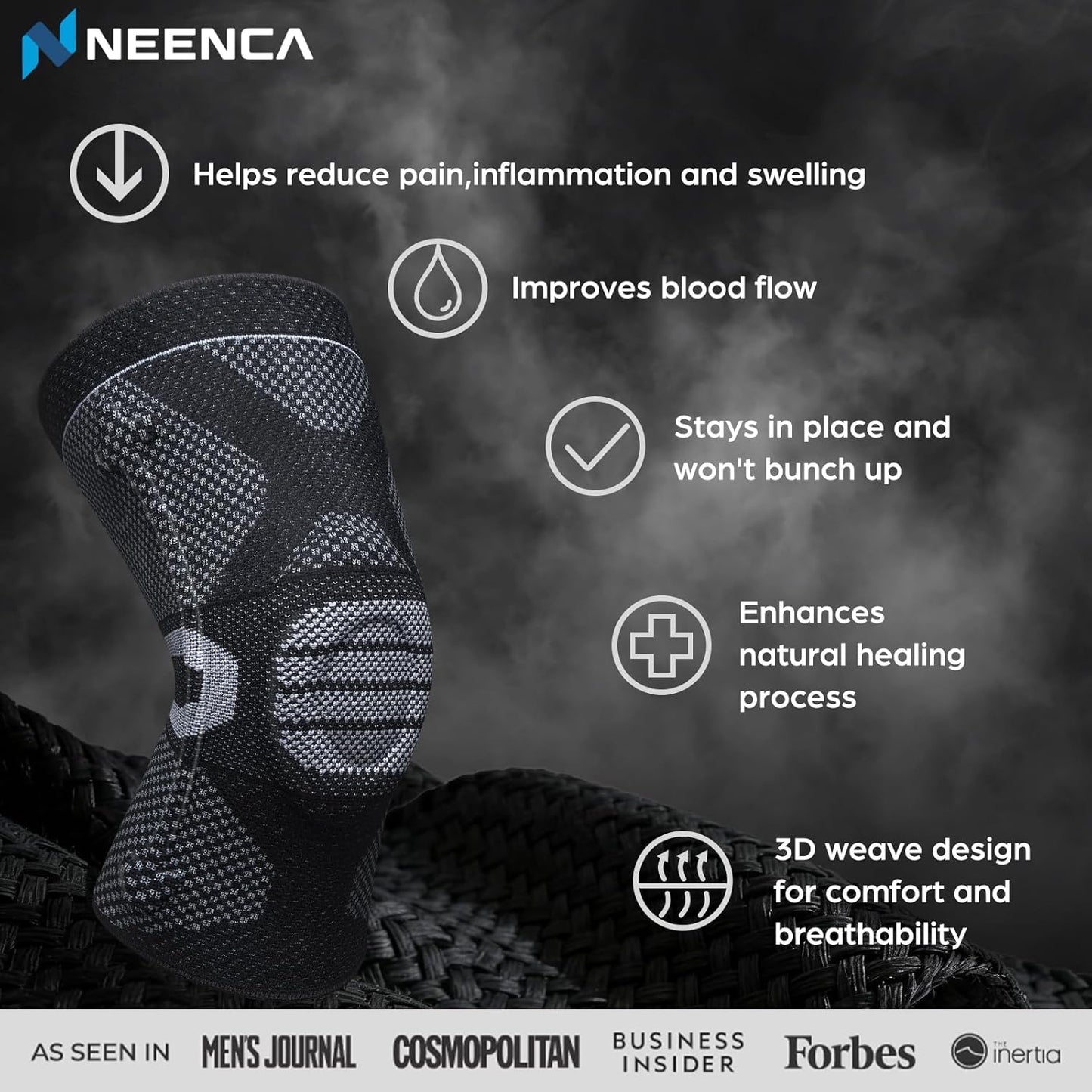 NEENCA Professional Knee Brace, Compression Knee Support with Patella Gel Pad & Side Stabilizers, Medical Knee Sleeve for Pain Relief, ACL,PCL, Meniscus, Injury Recovery, Arthritis, Sports, Workout...