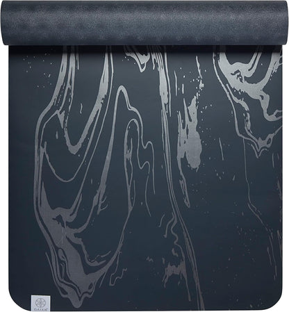 Gaiam Dry-Grip Yoga Mat - 5mm Thick Non-Slip Exercise & Fitness Mat for Standard or Hot Yoga, Pilates and Floor Workouts - Cushioned Support, Non-Slip Coat - 68 x 24 Inches