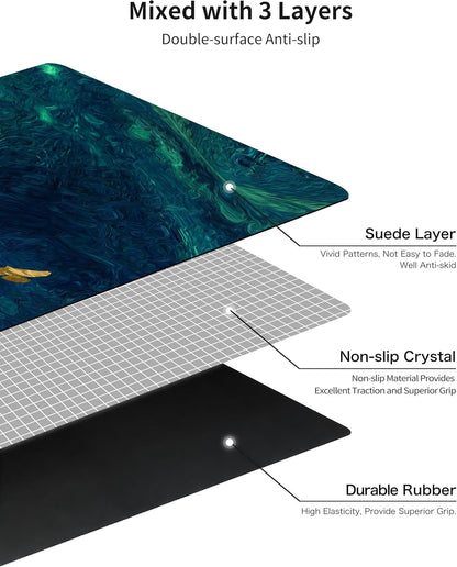 nuveti Printed Travel Yoga Mat-1/16 Inch Thick Non Slip Fitness Workout Mat with Carrying Bag, Foldable Lightweight Suede & Natural Rubber Yoga Mat for Yoga Pilates and Fitness 72" L x 24" W x 1.5mm