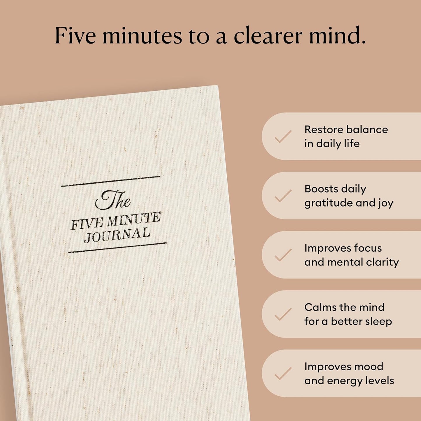 Intelligent Change The Five Minute Journal - Original Daily Gratitude Journal for Women & Men - Mindfulness, Happiness & Daily Reflection - Undated Planner - Affirmation Journal - Gifts for Women