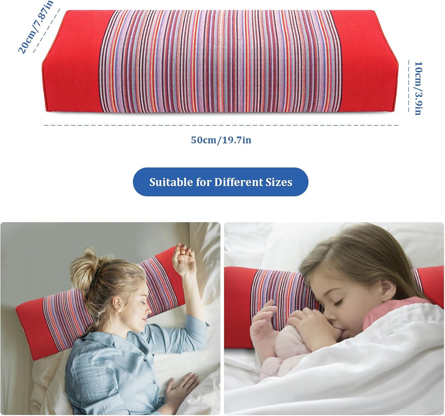 Adjustable Buckwheat Hull Pillow for Neck Pain Relief (21x8x4in) Natural Cooling Cervical Support Organic Pillow for Side & Back Sleepers with Night Sweats (Grey)