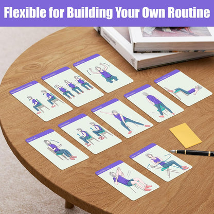 Oversized Chair Yoga Cards for Seniors – 53 Step-by-Step Poses, Large Print Exercise Cards for Elderly, Ideal Get Well Gift for Grandma & Grandpa