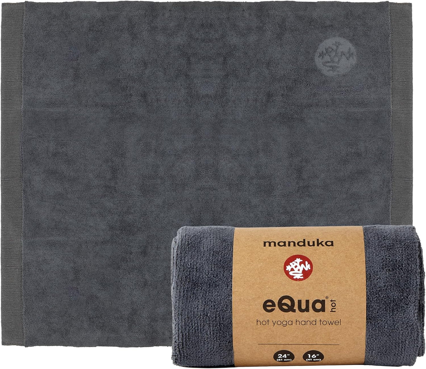 Manduka eQua Hot Hand Towel - 16" Double-Knit Microfiber Rapid Sweat Absorption Multipurpose Workout Towel 16 x 26.5 Inches