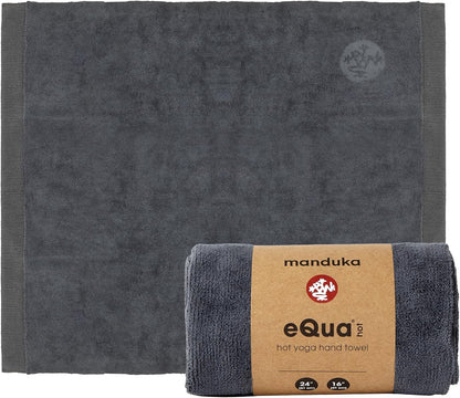 Manduka eQua Hot Hand Towel - 16" Double-Knit Microfiber Rapid Sweat Absorption Multipurpose Workout Towel 16 x 26.5 Inches