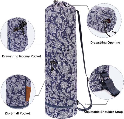 sportsnew Yoga Mat Bag with Water Bottle Pocket and Bottom Wet Pocket, Exercise Yoga Mat Carrier Multi-Functional Storage Bag, Patent pending