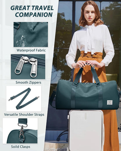 Gym Bag Womens Mens with Shoes Compartment and Wet Pocket Travel Duffel Bag for Women for Plane Sport Gym Tote Bags Swimming Yoga Waterproof Weekend Overnight Carry on Bag Hospital Holdalls - Colors B