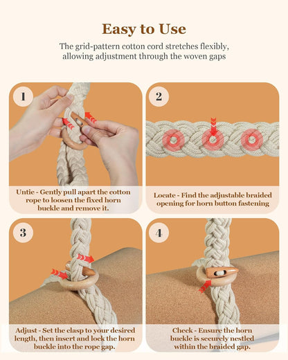 Yoga Mat Straps for Carrying, Handmade Braided Boho Bead Tassel Macrame Strap, Adjustable Thick Yoga Mat Carrier/Holder/Organizing, Stretching Band, Gifts for Women (Mat Not Included)