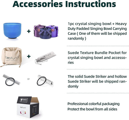 TOPFUND Pink Purple F Note Crystal Singing Bowl Heart Chakra 8 inch with Suede Mallet