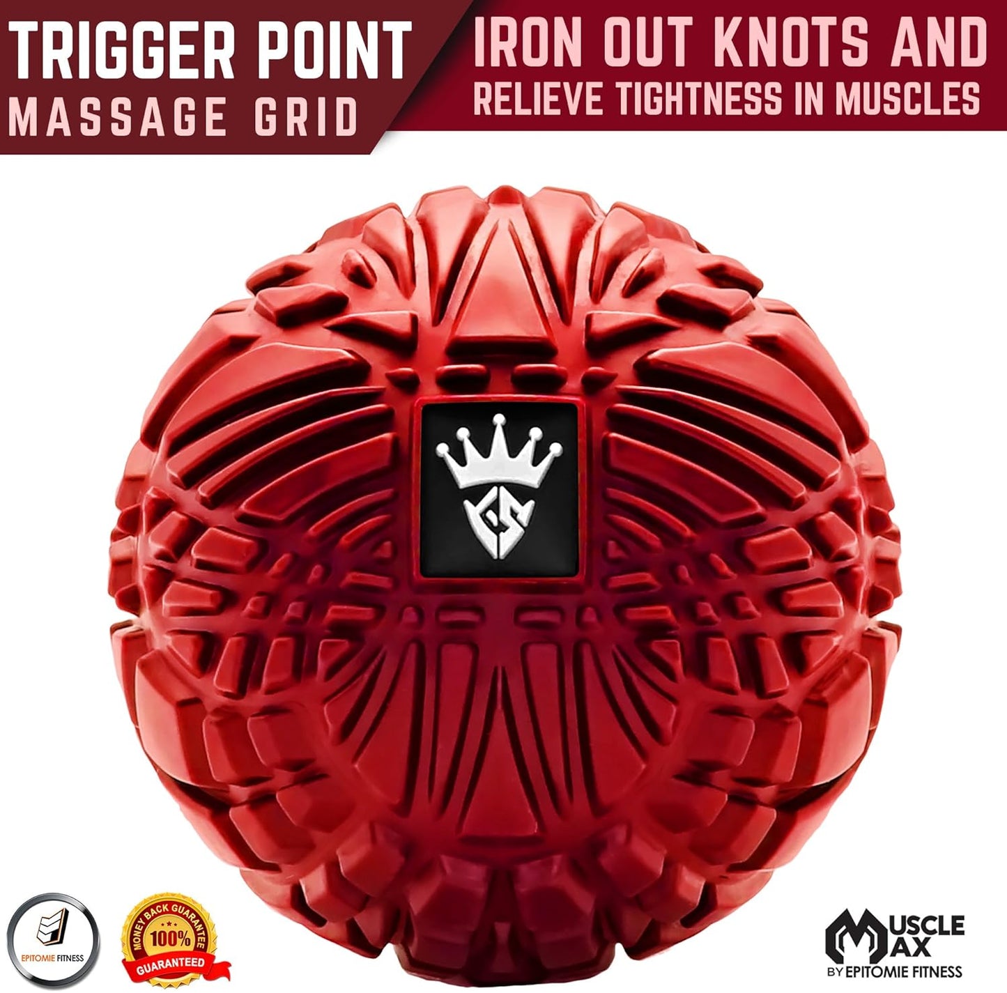 Muscle Max Massage Ball - Therapy Ball for Trigger Point Massage - Deep Tissue Massager for Myofascial Release - Mobility Ball for Exercise & Recovery