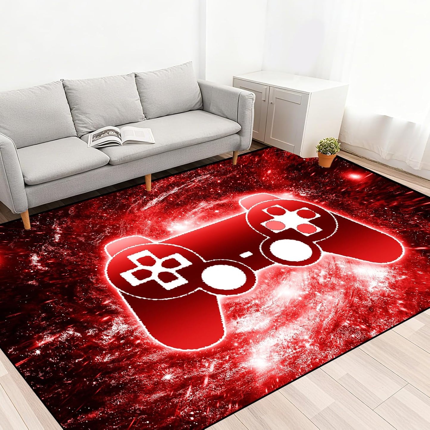 Video Game Rug - Gaming Themed Rug Gamepad Controller Area Rugs for Bedroom Gaming Carpet for Boys Game Carpet for Playrooms Bedroom Doormat Yoga Mats