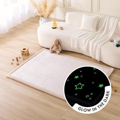 Hakuna Matte CloudSoft Mat for Floor 60" x 80" Beige – Coral Velvet Memory Foam Rug – Non-Slip, Water-Resistant