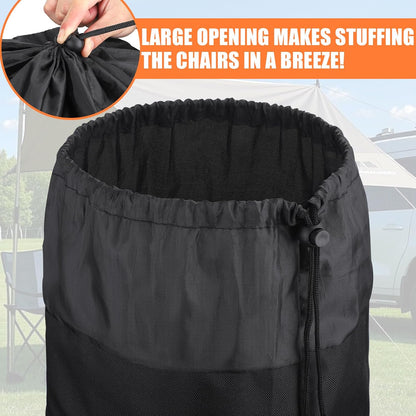 TOBWOLF Extra Large Portable Chair Bag, 51"x11" Folding Camping Chair Storage Bag with Shoulder Strap, Heavy Duty Carrying Sack for Foldable Outdoor Lawn Fishing Chairs, Hammock, Tent, Yoga Mat