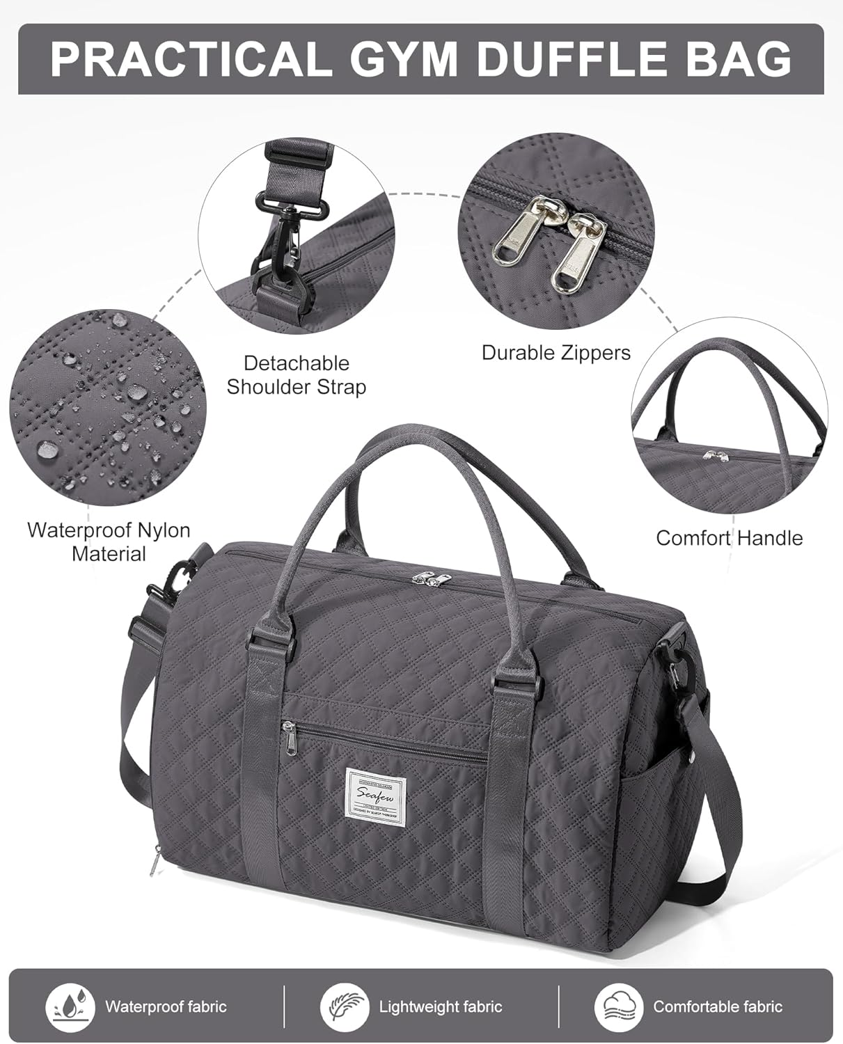 Gym Bag Womens Mens with Shoes Compartment and Wet Pocket Travel Duffel Bag for Women for Plane Sport Gym Tote Bags Swimming Yoga Waterproof Weekend Overnight Carry on Bag Hospital Holdalls - Colors B