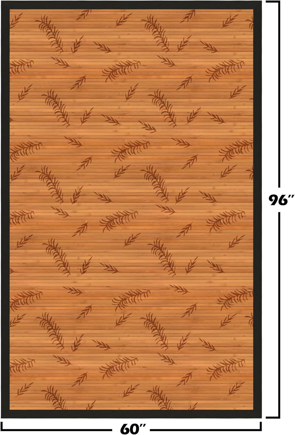 Red Lantern Bamboo Rug - Little Leaf - 4' x 6'