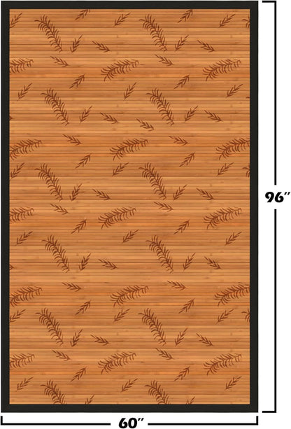 Red Lantern Bamboo Rug - Little Leaf - 4' x 6'